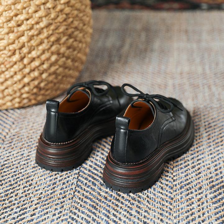 Women's Platform Lace-up Casual Loafers