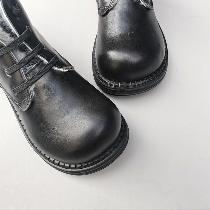 Women's Wide Toe Derby Winter Ankle Boots – Sheepskin Lined, Comfortable Fit
