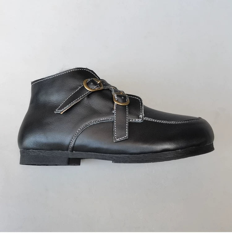 Women's Genuine Leather Shearling Boots – Warm Winter Snow Boots with Wide Toe Box for Wide Feet