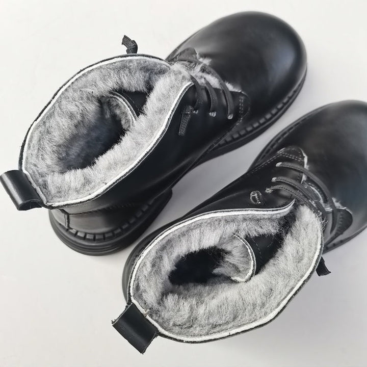 Women's Wide Toe Derby Winter Ankle Boots – Sheepskin Lined, Comfortable Fit