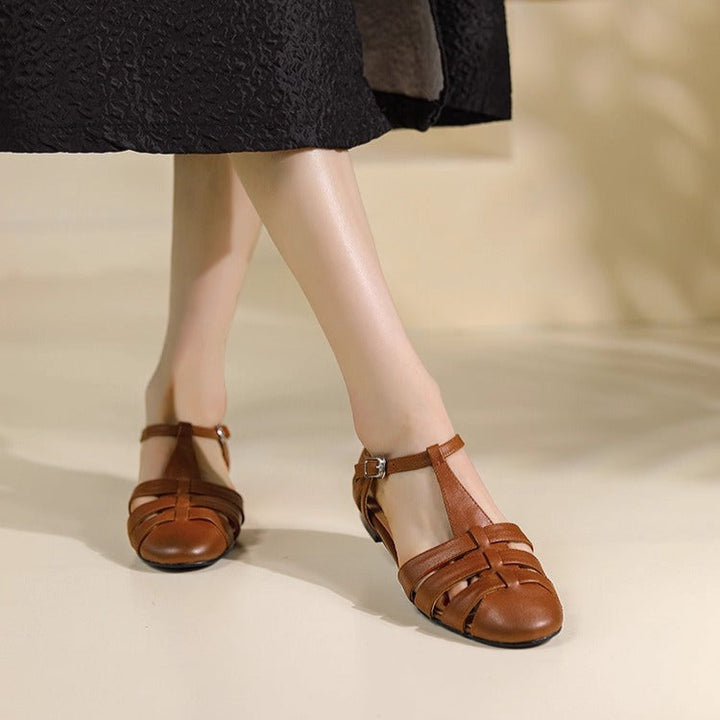 Women's Leather Fisherman Sandals – Round Toe Flat Stylish Summer Shoes