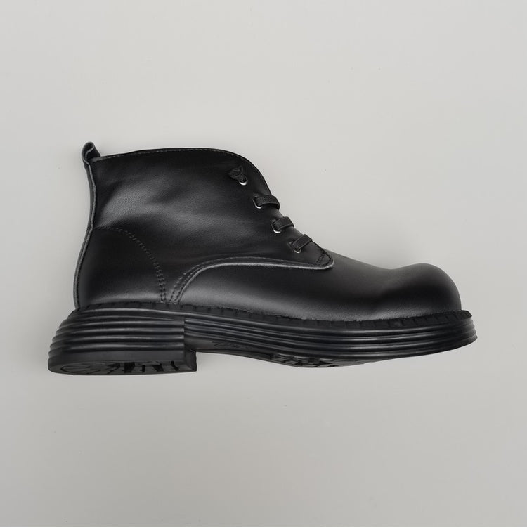 Women's Vintage Wide Toe Leather Derby Ankle Boots – Lace-Up Short Shoes