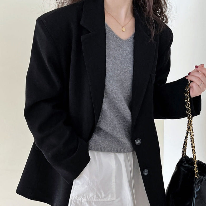 Spring Casual Solid Oversized Blazer