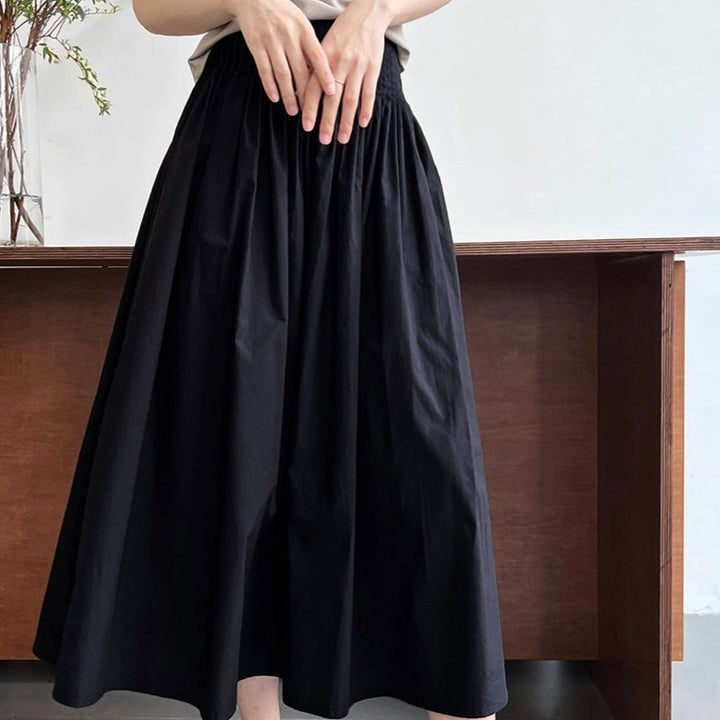 Pleated Swing A-line Mid-length Sweet Skirt