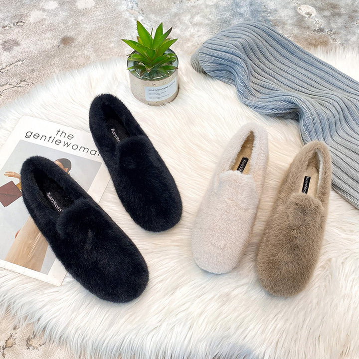 Women's Warm & Comfortable Plush Fur Loafers Shoes