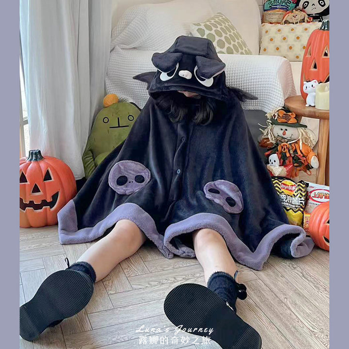 Halloween Bat Blanket Cape Blanket Hoodie