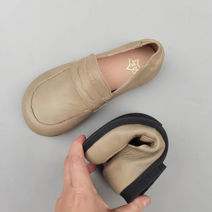 Genuine Leather Women's Flats with Wide Fit & Big Toe Box
