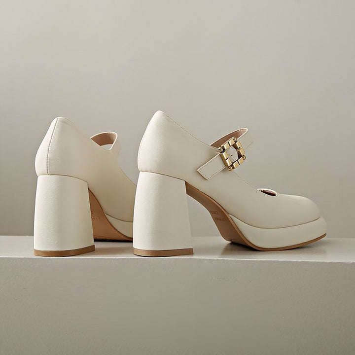 Women's Mary Jane Heels – Chunky Round Toe Stylish Dress Shoes
