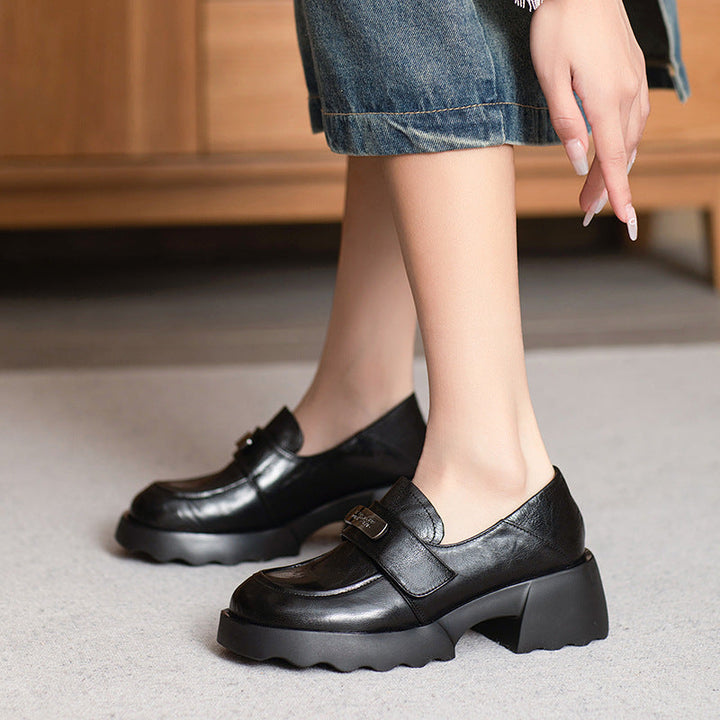 Women's Sheepskin Platform  Lightweight Casual Loafers