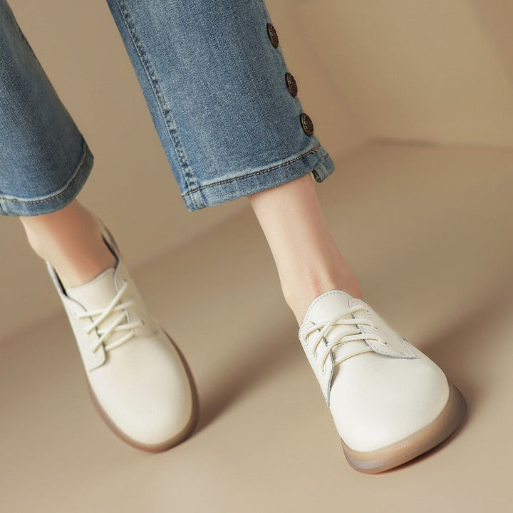 Women's Leather Casual Lace-Up Oxfords