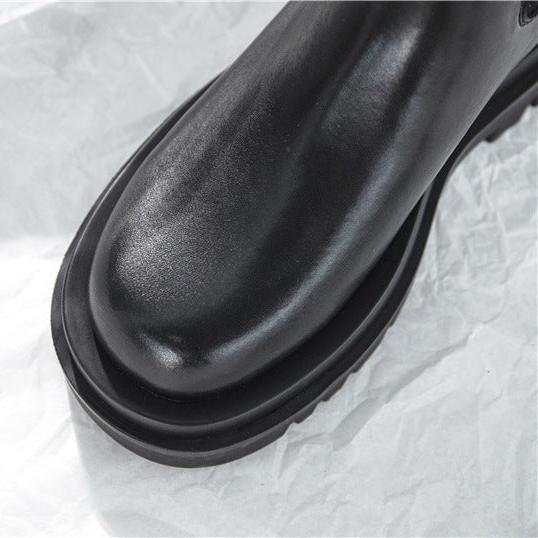 Women's Platform Chelsea Boots Elastic Black Chunky Boots