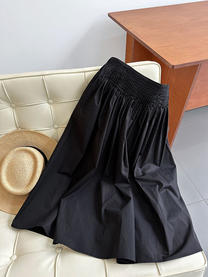 Pleated Swing A-line Mid-length Sweet Skirt