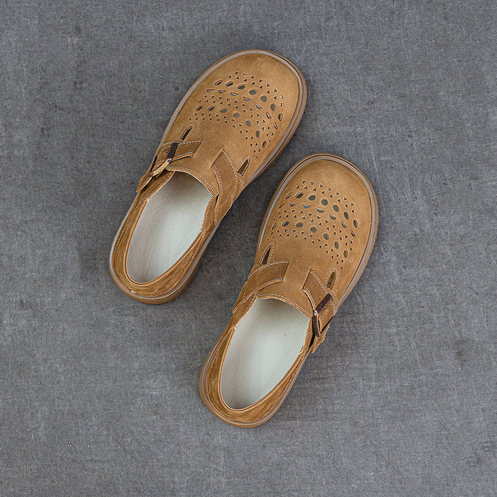 Women's Genuine Leather Fisherman Sandals Barefoot-Friendly Casual Summer Flats