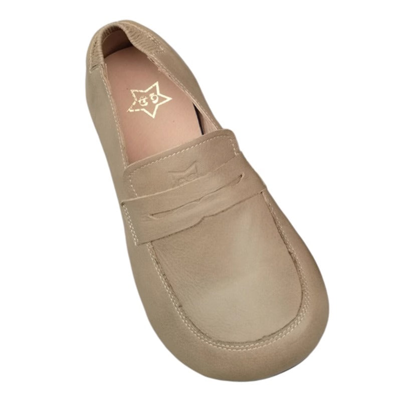 Genuine Leather Women's Flats with Wide Fit & Big Toe Box