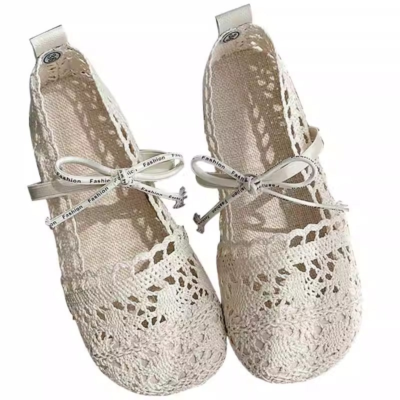 Women's Boho Bow Lace Hollow Out Sandals