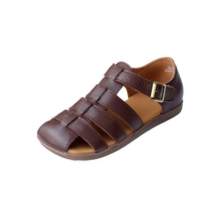Women's Handmade Leather Closed Toe Casual Fisherman Sandals
