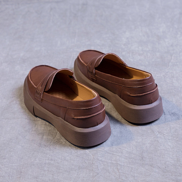 Womens Handmade Leather Soft Sole Loafers Flat Shoes