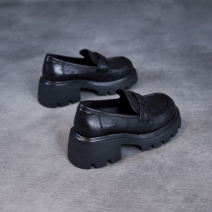 Minimalist Leather Loafers – Lightweight Platform Slip-Ons for Women