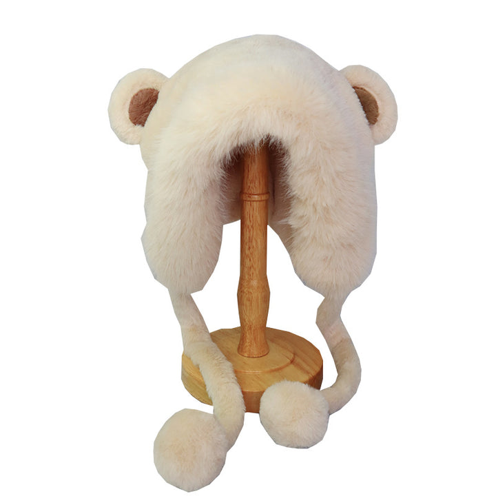 Bear Ear Fluffy Bonnet Hat