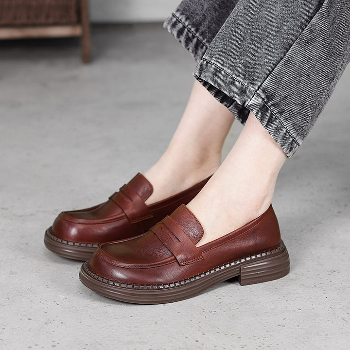 Women's Vintage Leather Handmade Flat Loafers