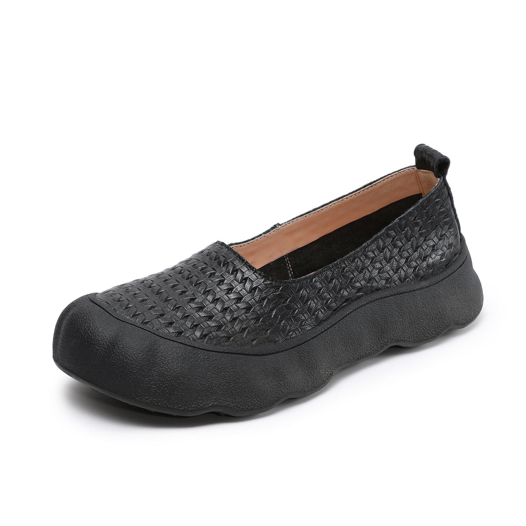 Women's Soft Leather Slip-on Flat Casual Shoes