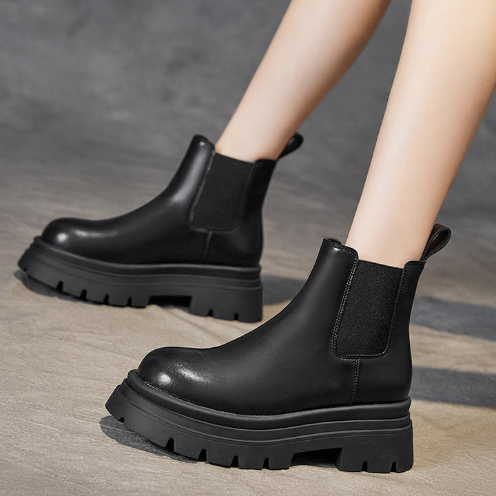 Women's Platform Short Chelsea Boots
