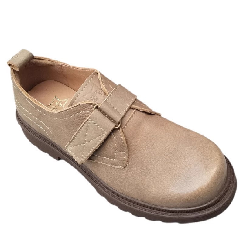Womens Genuine Leather JK Uniform Shoes Loafers for Wide & Fat Feet