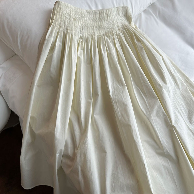 Pleated Swing A-line Mid-length Sweet Skirt