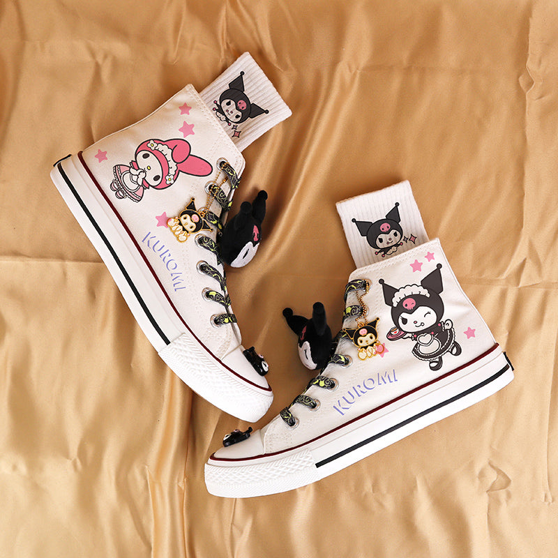 Cute Anime Shoes Kawaii Student High Top Canvas - Pink