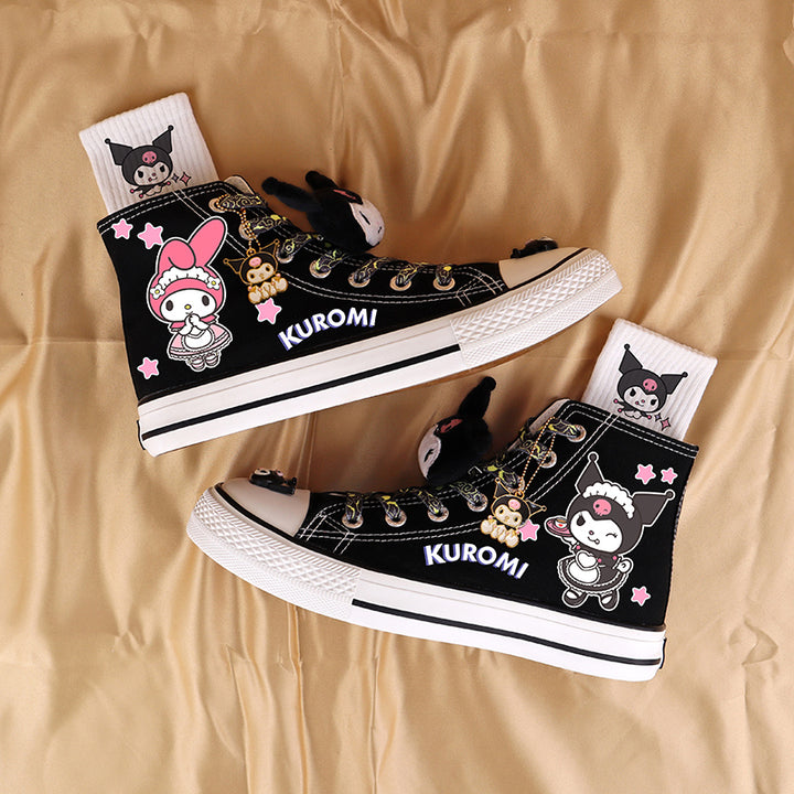 Cute Anime Shoes Kawaii Student High Top Canvas - Pink