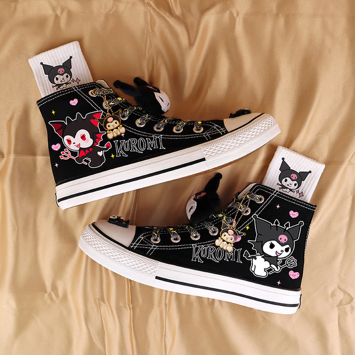 Cute Anime Shoes Kawaii Student High Top Canvas - Bat