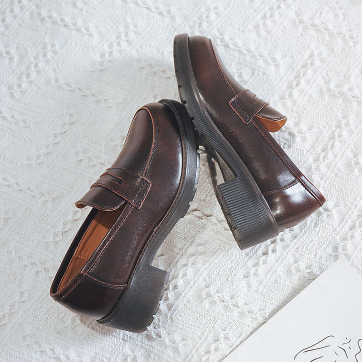 Clearance Sale Women's Casual Retro Loafers Brown/US5/CN36/230
