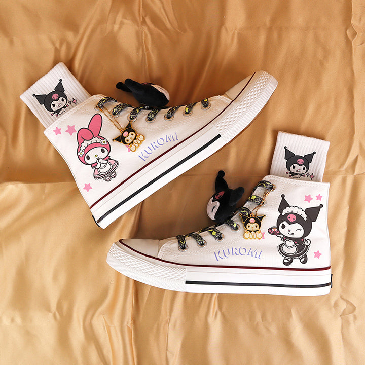 Cute Anime Shoes Kawaii Student High Top Canvas - Pink