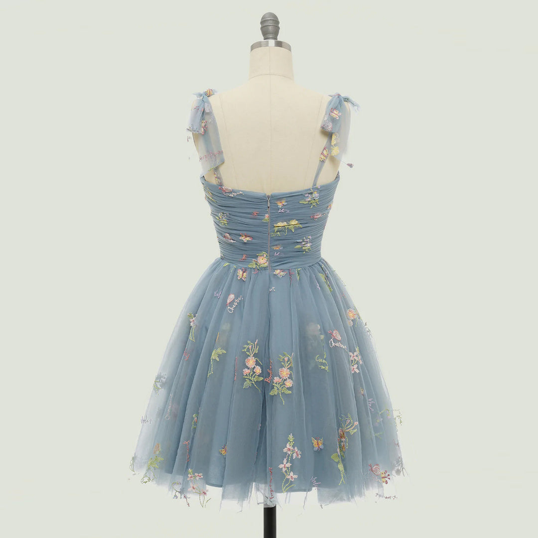 Short Homecoming Dress Cute Spaghetti Straps Cocktail Prom Dress
