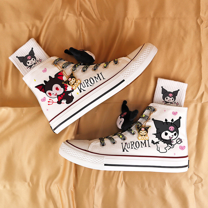 Cute Anime Shoes Kawaii Student High Top Canvas - Bat