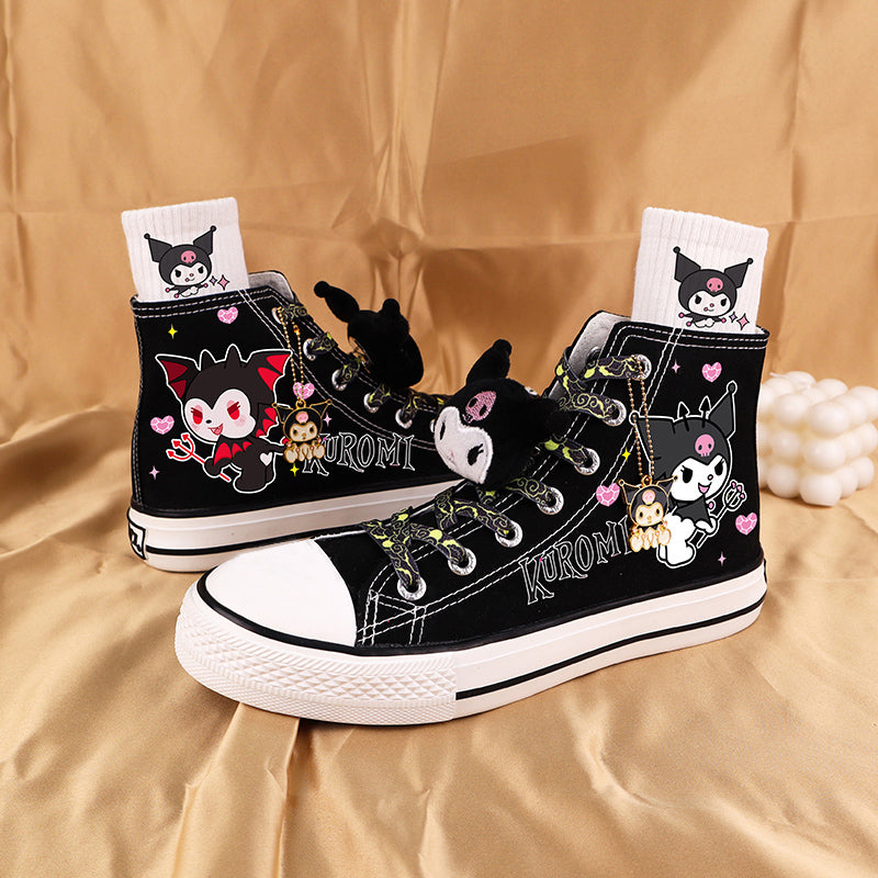 Cute Anime Shoes Kawaii Student High Top Canvas - Bat