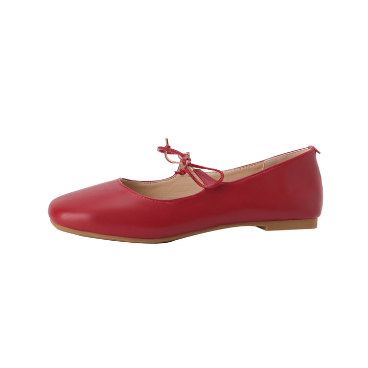 Elegant Women's Genuine Leather Ballet Flats – Lace-Up Design