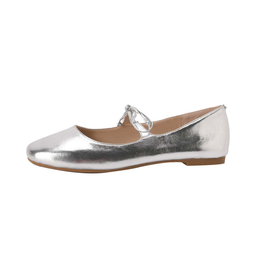 Elegant Women's Genuine Leather Ballet Flats – Lace-Up Design