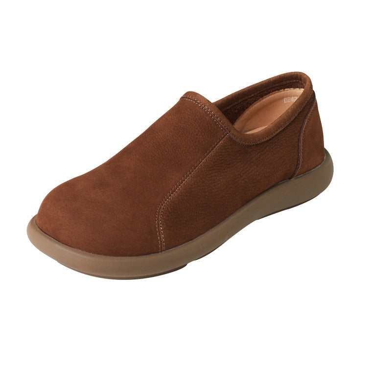 Women's Handmade Vintage Minimalist Comfort Slip-On Zipper Flats