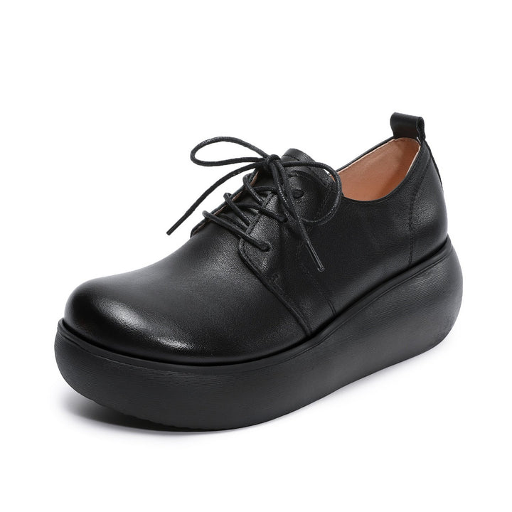 Women's Leather Platform Sneakers - Ultra-Lightweight EVA Sole