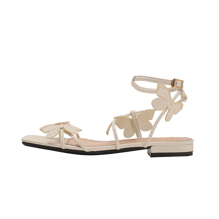 Women Summer Wedding Three-dimensional Bow Decoration Romantic Style Sandals