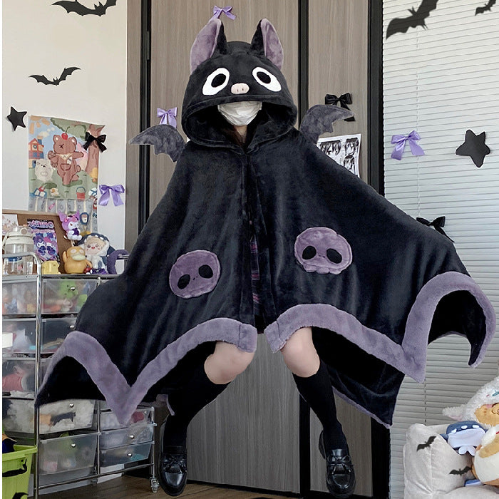 Halloween Bat Blanket Cape Blanket Hoodie