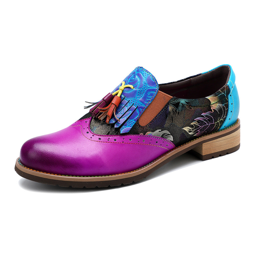 Oxford Retro College Style Brogue Tassel Leather Women's Shoes