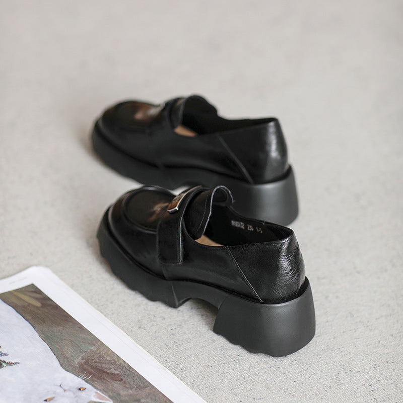 Women's Sheepskin Platform  Lightweight Casual Loafers