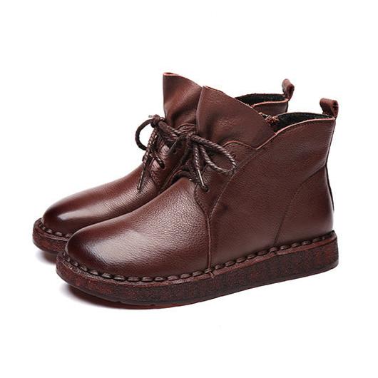 Comfortable Handmade Cowhide Soft Sole Boots Women's Shoes