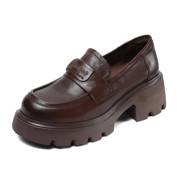 Minimalist Leather Loafers – Lightweight Platform Slip-Ons for Women