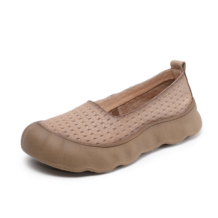 Women's Soft Leather Slip-on Flat Casual Shoes
