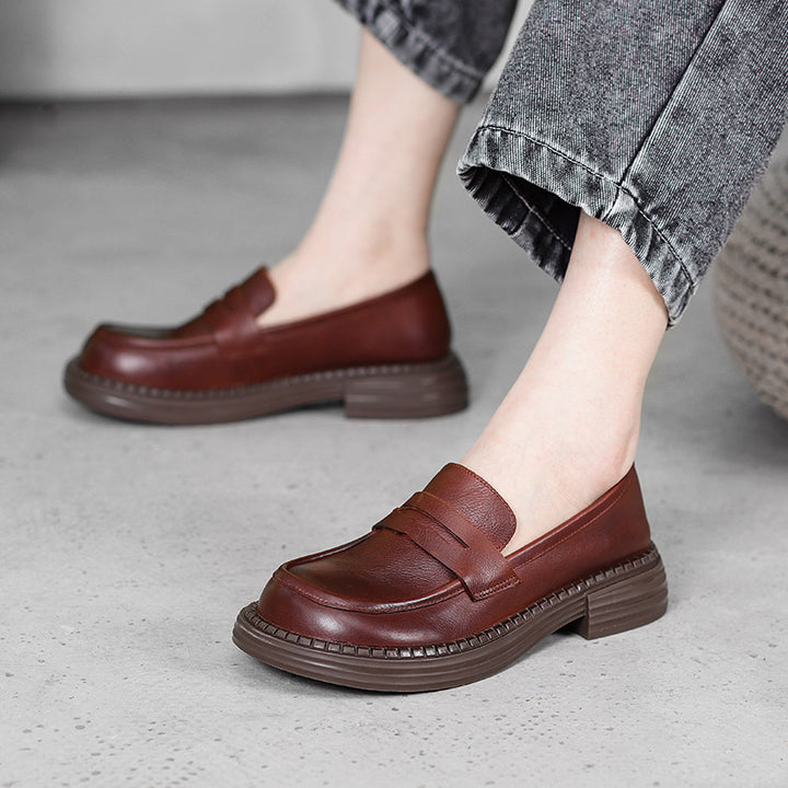 Women's Vintage Leather Handmade Flat Loafers