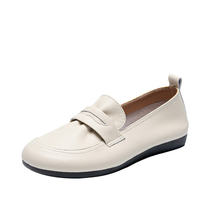 Women's Leather Flat Comfortable Casual Work Loafers