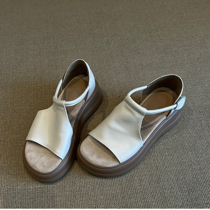 Chic Women's Summer Velcro Sandals – Open-Toe Platform Style